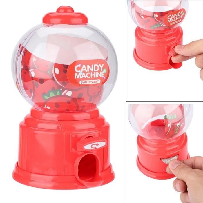 CKB LTD Gumball Distributeur de chewing-gum bonbons gobstoppers en forme de  pièce de monnaie Style Rétro Tirelire Rouge - Grande 28 cm