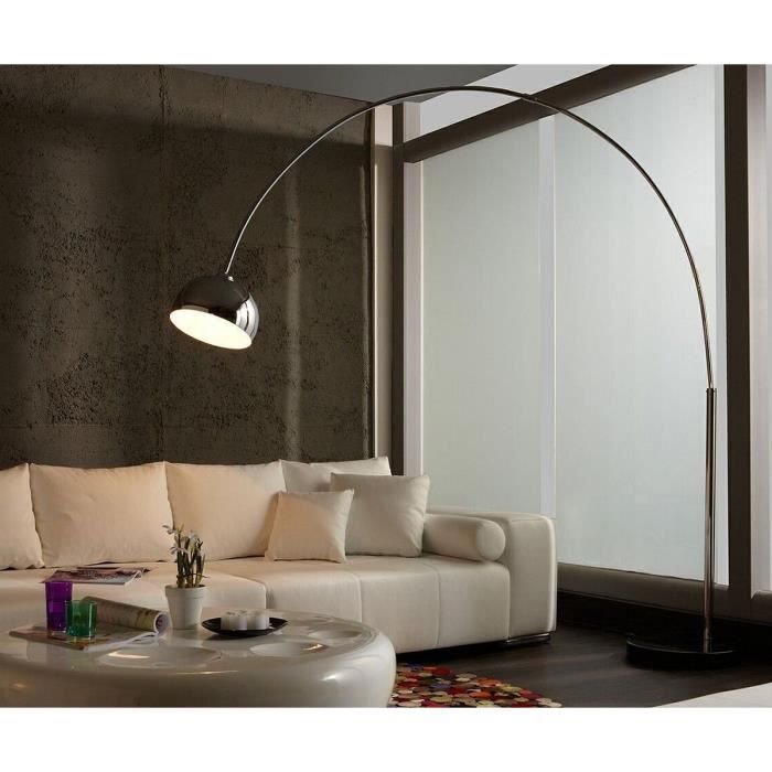 Lampe Big-Deal éco lounge arc marbre blanc réglable