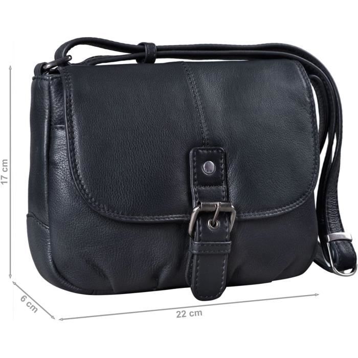 Sac Bandoulière Femme Catwalk Teagan - Cuir Souple Nappa - Multipoches Organisé - Bandoulière Réglable