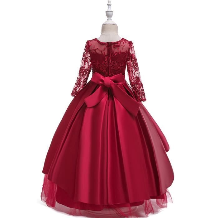 Robe Fille Princesse Mariage Ceremonie Enfants Robe Manches