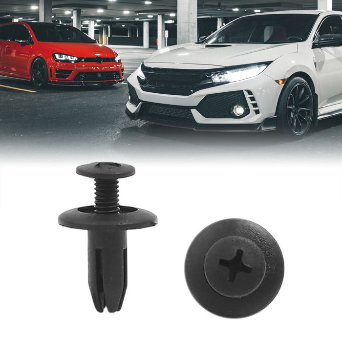50 Rivets Plastique Noir Pour Trou 7mm - Agrafes De Fixation Auto Et Carrosserie