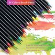 24 Stylo Aquarelle + 1 Aqua Brush ,pour Adultes et Enfants, Livres de Coloriage, Peintures, Calligraphies, Bullet Journal-2
