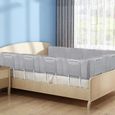 HENGMEI Barrière de lit réglable en Hauteur 60 cm Protection latérale réglable pour lit d'enfant, lit de Parent, Gris Lin-2