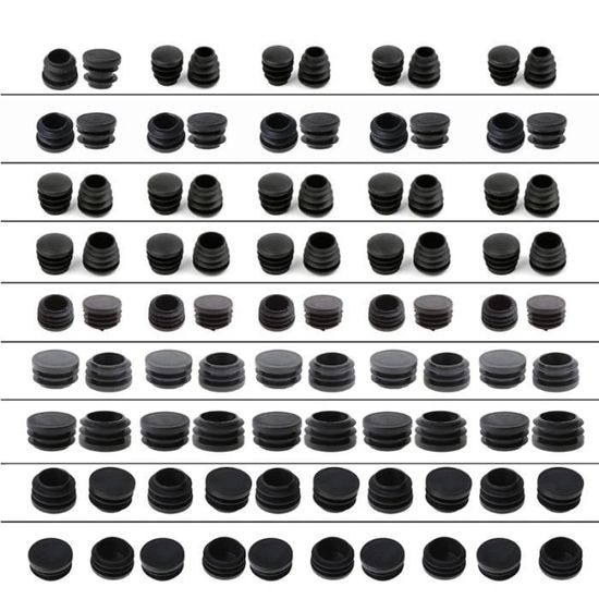 Embout D'obturation Rond En Plastique Noir, Inserts De Tuyau De Tube, Bouchon D'insertion De