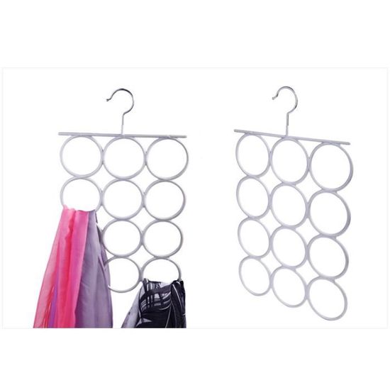 Porte-écharpe Pliable Avec 28 Anneaux – Organiseur Pour écharpes, Cravates, Ceintures, Gain De Place