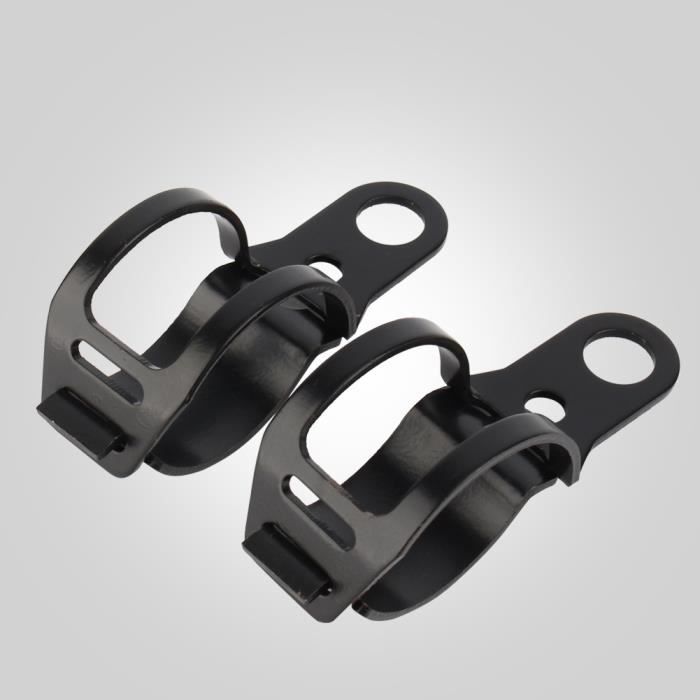 Support De Clignotant Moto Noir - Réglable Pour Fourche 30-40 Mm - 1 Paire