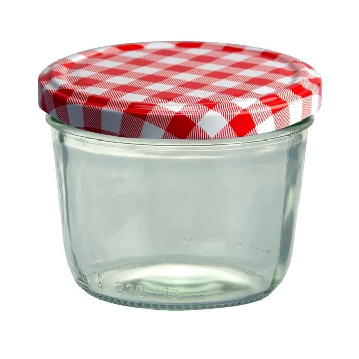 Pots à Confiture Mini 30ml MC-Trend - Lot De 24, Verre, Couvercle Vissé Rouge Et Blanc