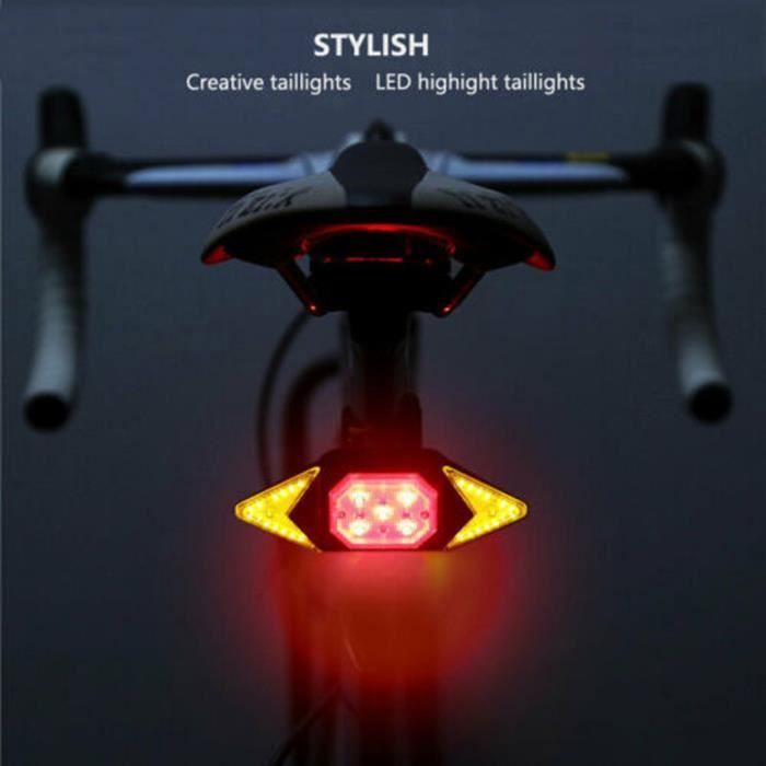 Feu Arrière Vélo Rechargeable USB Avec Télécommande Sans Fil - Haute Luminosité, Clignotant Pour VTT Et Route
