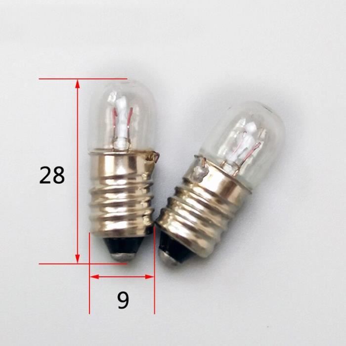 Lot De 10 Ampoules Médicales Ruiandsion E10 1,1V - Pour Lampe De Poche, Microscope - 0,33W Blanc Chaud