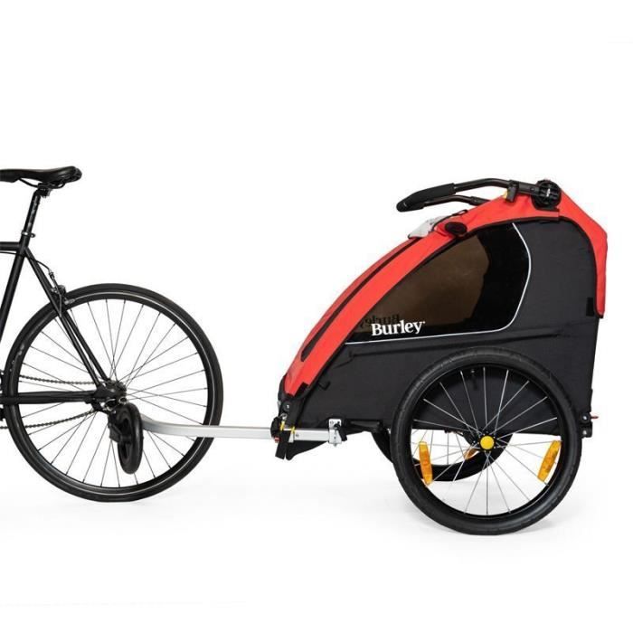 Remorque de vélo biplace enfant Burley Honey Bee Rouge UPF 50+
