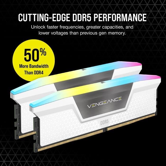 Mémoire RAM - CORSAIR - Vengeance RGB Pro DDR4 - 16GB 2x8GB DIMM - 3200 MHz  - 1.35V - Noir (CMW16GX4M2C3200C)