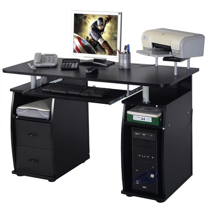 Table de bureau pour ordinateur pc avec tablette imprimante