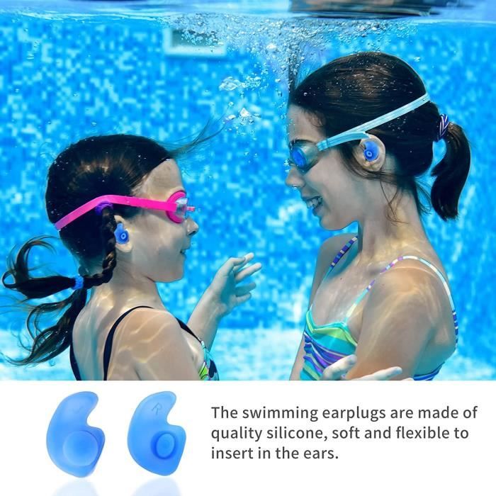 Bouchons d'oreilles de natation [2 Paires], Bouchon Oreille Piscine  Ajustement personnalisé Bouchons d'oreille réutilisables étanches pour  Adultes Enfants Nageurs, Piscine Douche Baignade Surf : : Sports  et Loisirs