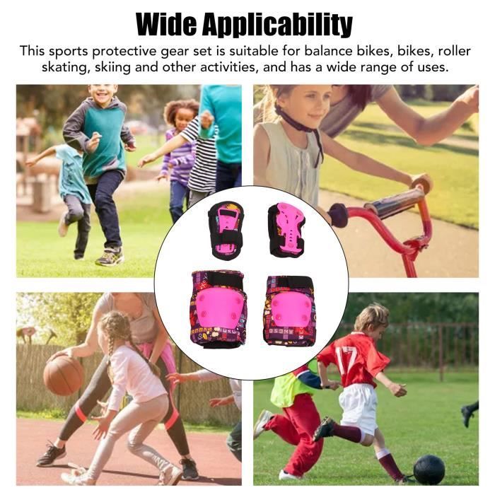 Stillcool® Kit de Protège-genoux enfants protection 3 en 1 Coudes Poignets  PR adolescent de 4 à 16 ans NOIR - Cdiscount Sport