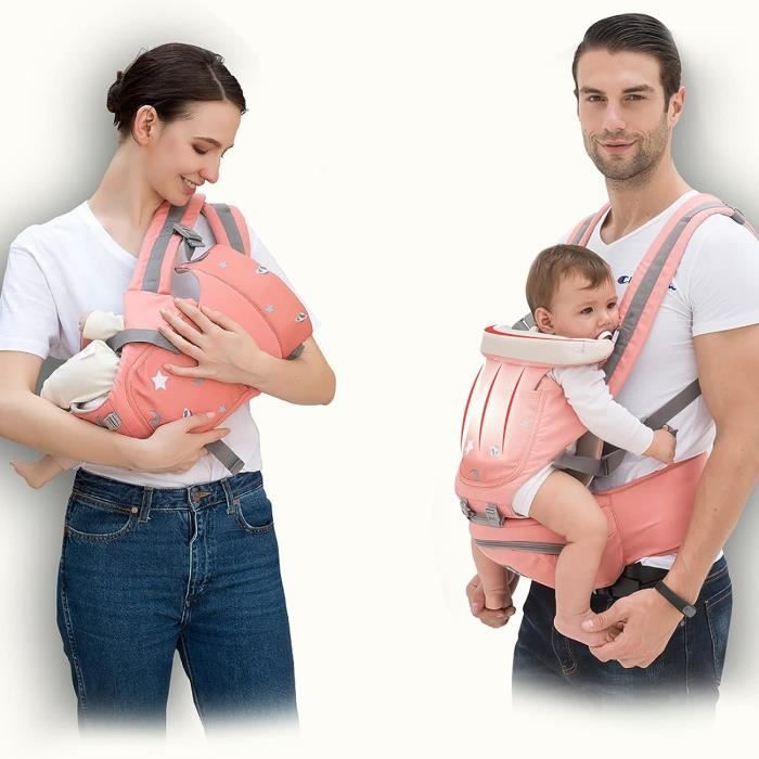 Babymust Porte-bébé avec siège de hanche, ceinture de hanche réglable  avancée et
