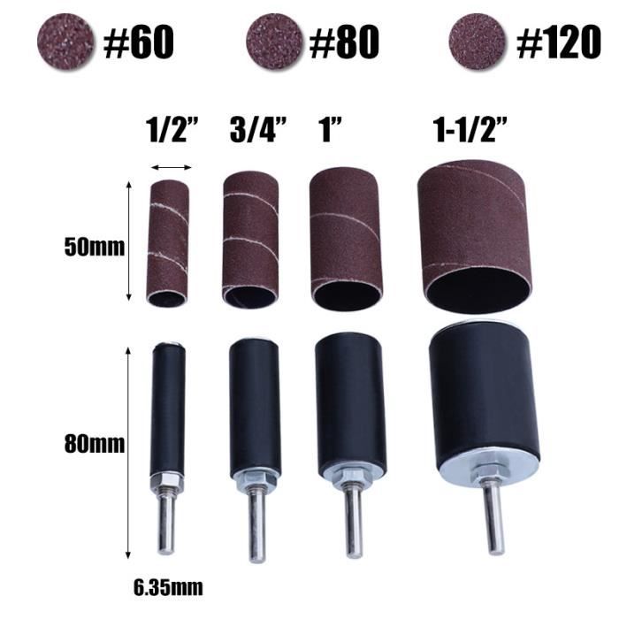 Kit De 132 Pièces Tambours De Meulage VISSQH - Pour Manchons Ponçage Dremel Et DIY