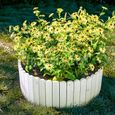 Floranica Rollborder Bordure de parterre bois de pin 200 cm x 10 cm Blanc Clôture flexible Bordure de jardin à raccourcir-3