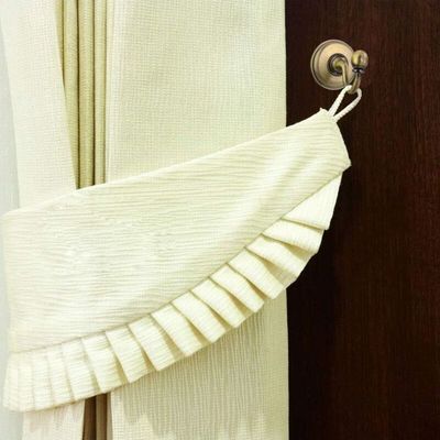 Paire D'Anciens Crochets En Laiton - Porte-Embrasses Pour Rideaux - Style Vintage Bronze
