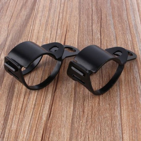 2 Pièces Support De Montage Clignotant Moto - Pinces Métal Fourche 30-45 Mm Noir