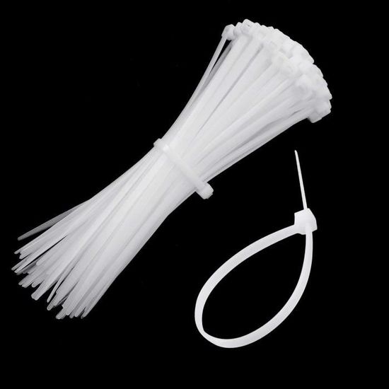 Longueur 200 mm, Largeur 2.8 cm, Blanc Paquet de 100 Zip Tie Adhésifs Supports Auto-Adhésifs Supports de Base de Serre-Câbles avec Attache-Câble Universel à Usages Multiples Noir