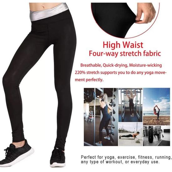 Nitoer Legging Sauna Femme – Pantalon Sport Minceur En Néoprène, Effet Thermo, Taille Haute, Pour Yoga Fitness Running – Plusieurs Tailles