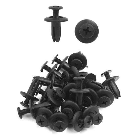 sourcingmap/® 20pcs 8mm Diam/ètre trou 25mm Rivets plastique t/ête Appuyer sur agrafes fixation pour voiture