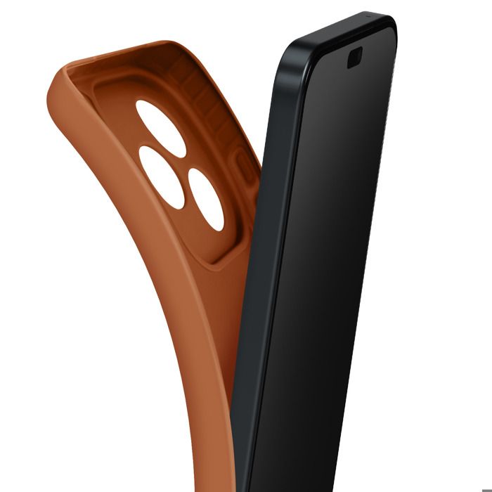 Coque Silicone Mate Avizar Pour Xiaomi 14T Pro - Protection Caméra Surélevée - Marron