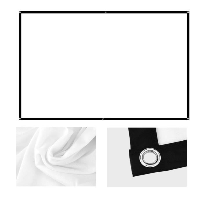 Toile de Projection sur Pied Projecteur Ecran avec Pied 120 Pouces  Aluminium Tissu Blanc PVC 278 x 221 x 94,5 cm - Cdiscount TV Son Photo