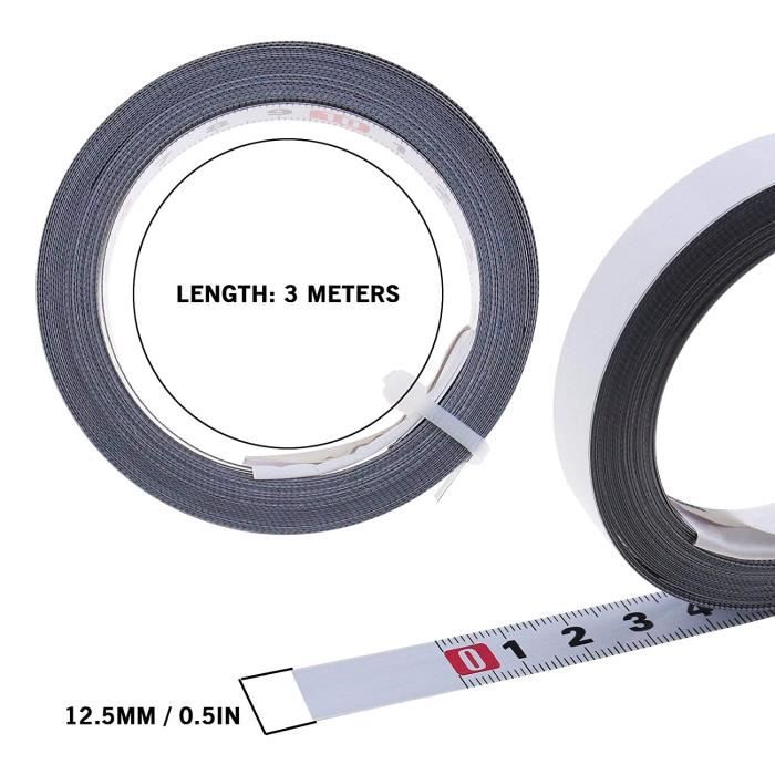 Mètre ruban auto-adhésif en acier au carbone - Largeur : 10 mm