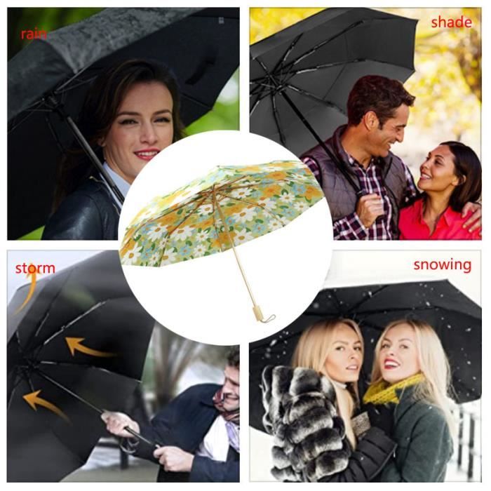 parapluie pliant,Parapluie de Voyage,Parapluie Coupe-Vent  Pliable,Conception Légère,Parapluie Solide et Portable de Pluie,pour pêche