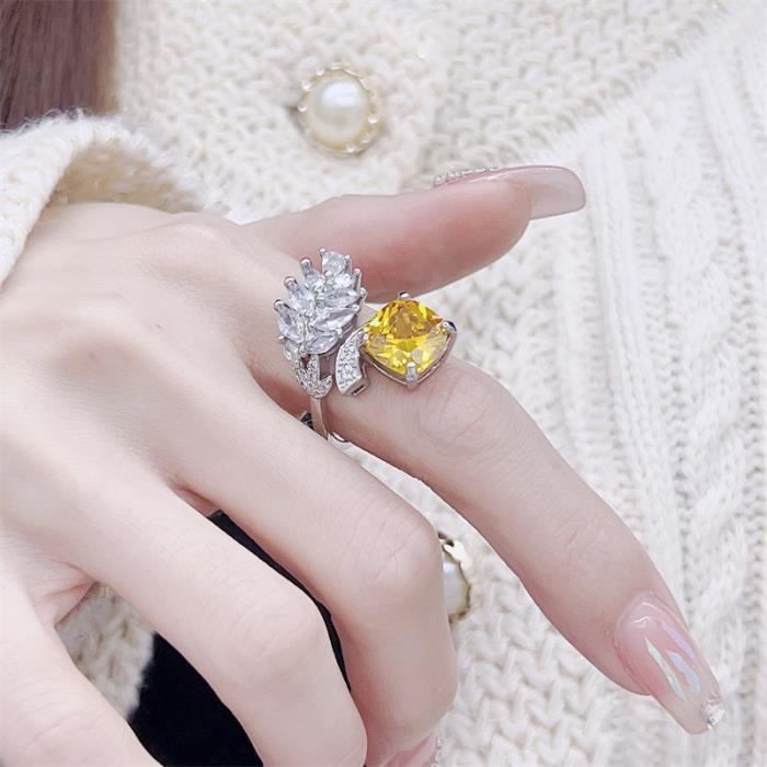 Bague on sale diamant incrusté