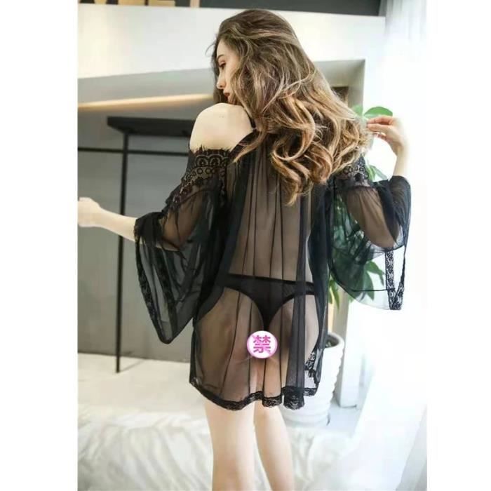 Nuisette transparente online soie
