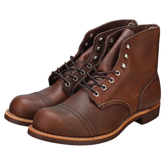 Botte Red Wing Iron Ranger Homme Marron Cuir Lacets Haute Marron Cdiscount