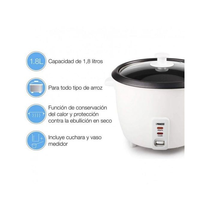 Princess Rice Cooker Princess Cuiseur à riz 1,8 L 700 W Blanc 271940 - Cdiscount Electroménager