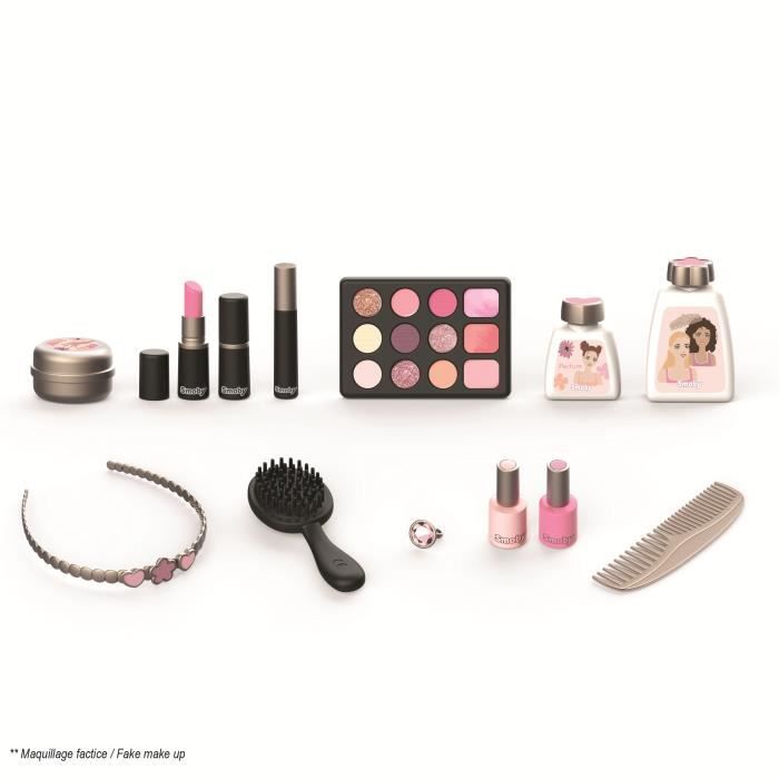 Smoby My Beauty Vanity - Coffret Coiffure, Maquillage Et Onglerie Factice Pour Enfant, 13 Accessoires, Dès 3 Ans
