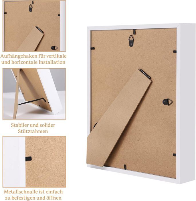 Cadre 3D 25x20 cm,Cadre Profond Cadre Profond avec Vitre pour Objet ...