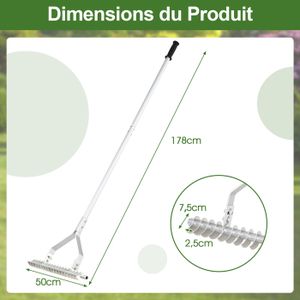 Wawogic Râteau à Palourdes Avec Filet 5 Griffes Manche En