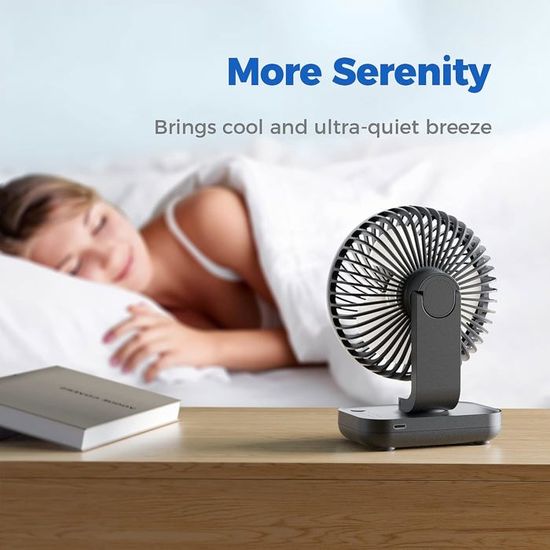 Petit Ventilateur Portable Ventilateur Portable Mini Rechargeable USB - 4 Vitesses, 7 Pales - Silencieux Et Pliable - Pour Bureau, Voyage Ventilo Bureau Pliable