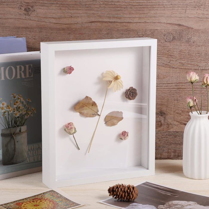 Cadre Flottant 3D SAFE 4502 – 13 X 13 Cm, Blanc, Pour Pièces De Collection, Médailles, Objets épais, Film Silicone Transparent