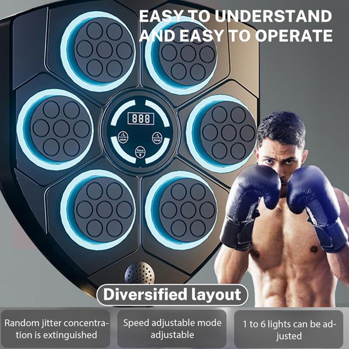 Machine De Boxe Musicale Bluetooth 9 Vitesses - Entraînement Intelligent Pour Enfants Et Adultes