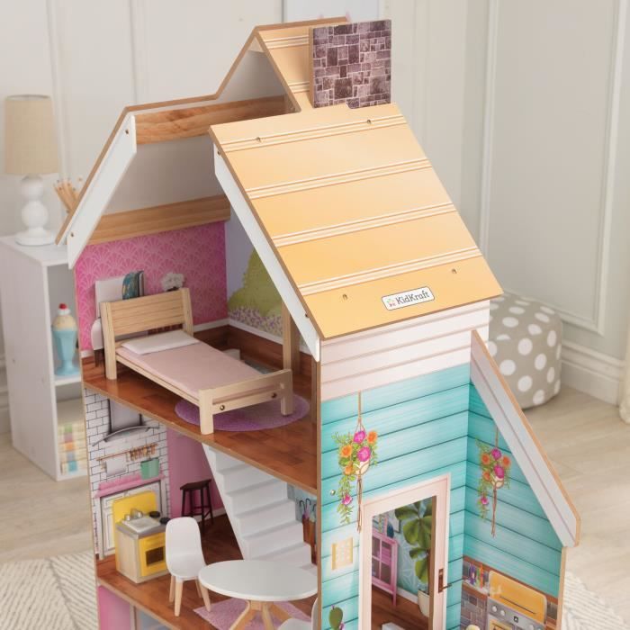 KidKraft Maison de poup es en bois Juliette avec 15 accessoires