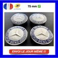 4 Centre De Roue Pour Mercedes Logo BLEU FONCÉ Jante Cache Moyeu Insigne 75mm-0
