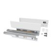 Emuca Kit tiroir Vertex pour cuisine et bain, hauteur 83 mm, prof. 450 mm, 40 Kg, fermeture amortie, Acier, Blanc-0