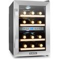 Klarstein Cave à vin design - Armoire à vin réfrigérée avec écran LED (34 litres, 12 bouteilles, température entre 7-18°) - inox-0