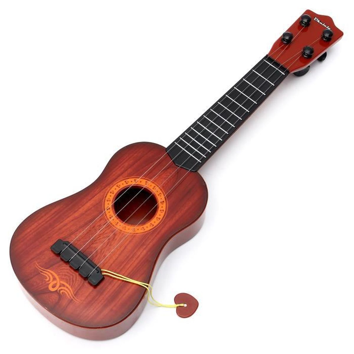 Mini Guitare Jouet 4 Cordes Pour Enfants - Ukulélé Débutant - Excellent Son, Léger Et Coloré (Orange)