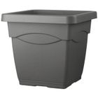 DEROMA Pot de fleurs carré Day R anthracite - 38 x H33,5 cm - Gris anthracite