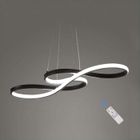 DORLINK Suspension LED Moderne 80W Noir - Dimmable avec Télécommande - Luminaire Design pour Salon Chambre Cuisine