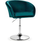 GOPLUS Chaise de Coiffeuse Moderne en Velours Tabouret de Bar Réglable en Hauteur 13CM Pivotant à 360°avec Dossier,Vert