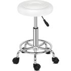 ENF1TROUV Tabouret Coiffeuse à Roulettes Siège Rembourré Pivotant 360 - JAERLIUB - Blanc - Bureau - Réglable en Hauteur