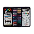 Mallette de Marqueurs - POSCA - 20 Pièces - Multisupports - Couleurs Vives - Indélébiles